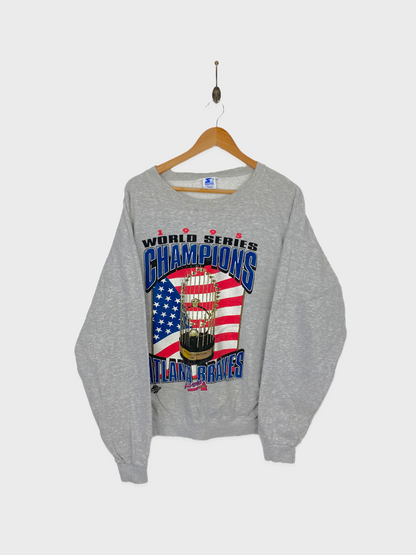 1995 Atlanta Braves MLB USA Made Vintage Sweatshirt Size L