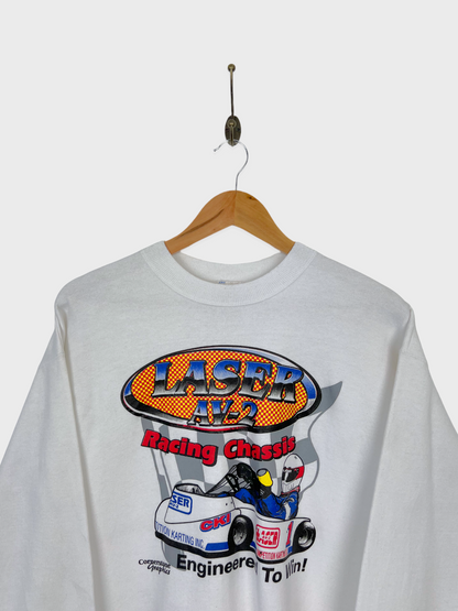 90's Laser AV-2 Racing Graphic Vintage Sweatshirt Size 8