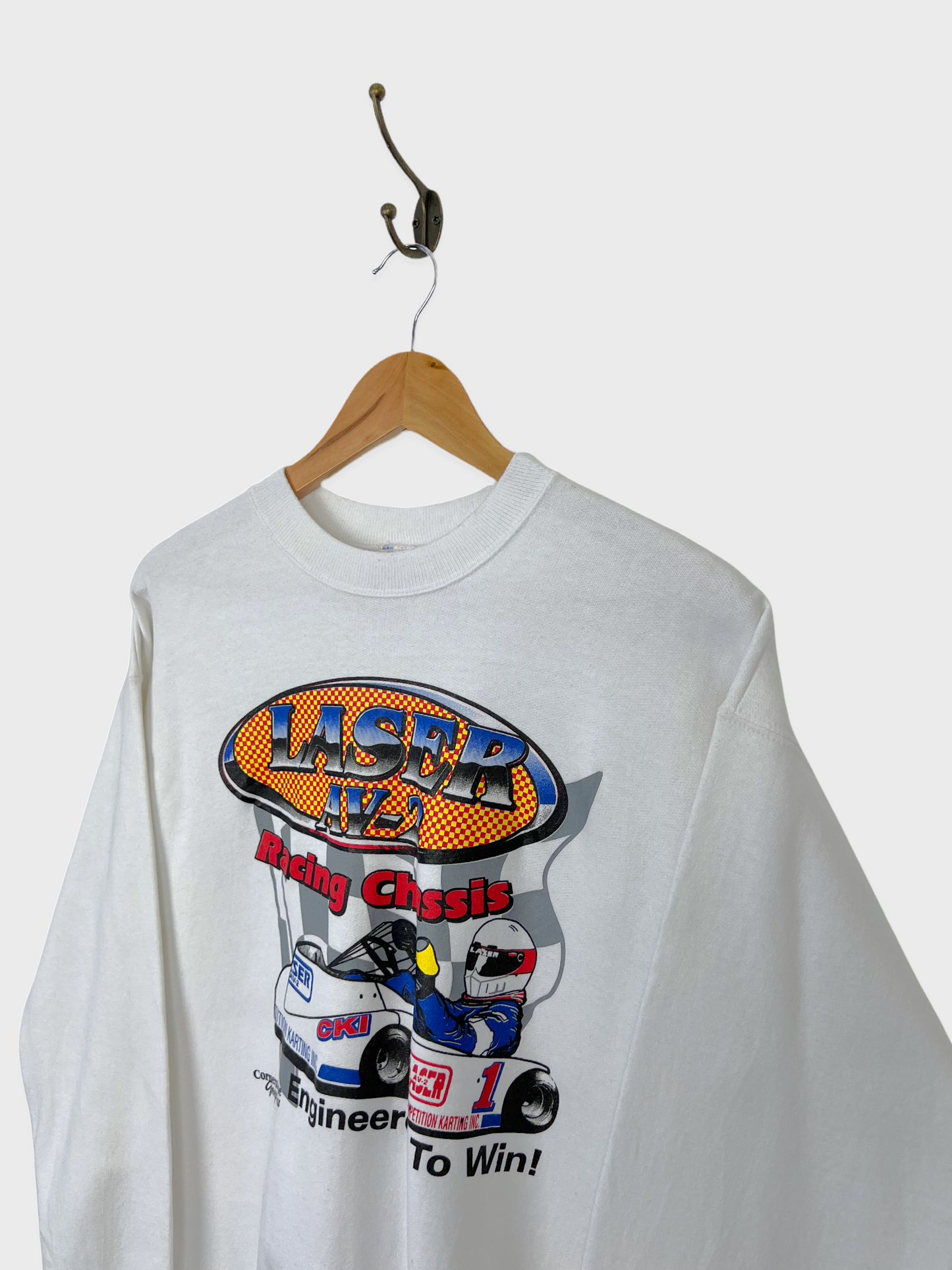 90's Laser AV-2 Racing Graphic Vintage Sweatshirt Size 8