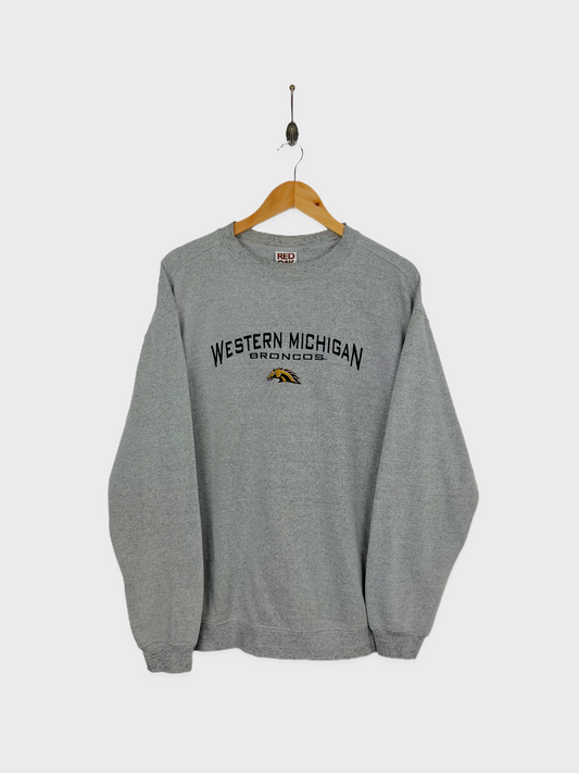 90's Western Michigan Broncos Embroidered Vintage Sweatshirt Size M-L