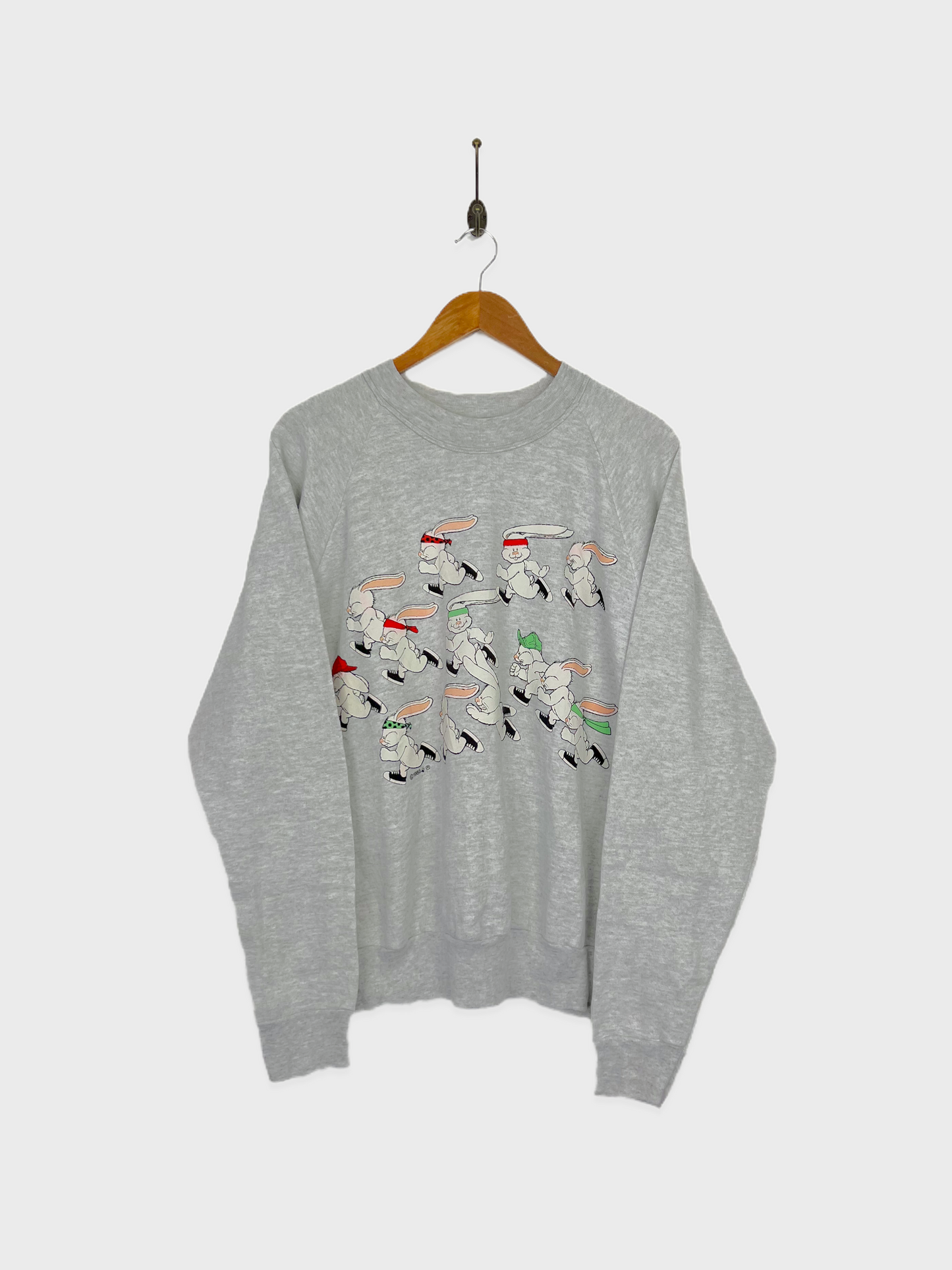 1988 USA Made Running Bunnies Graphic Vintage Sweatshirt Size M