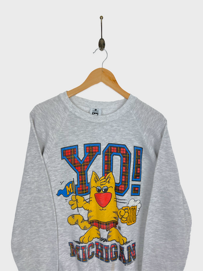 1995 Yo Michigan USA Made Graphic Vintage Sweatshirt Size 6