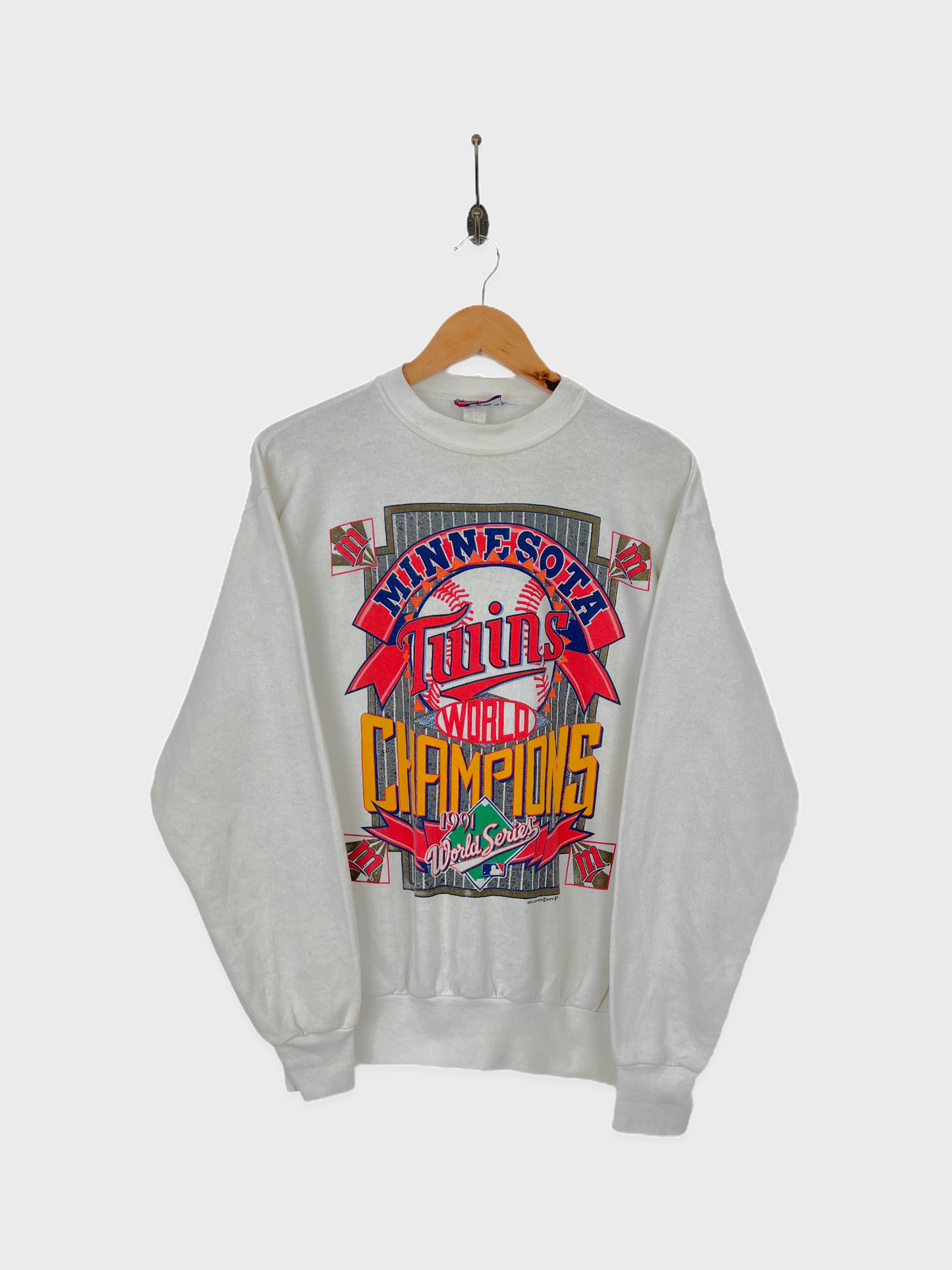 1991 Minnesota Twins MLB USA Made Light Vintage Sweatshirt Size 8