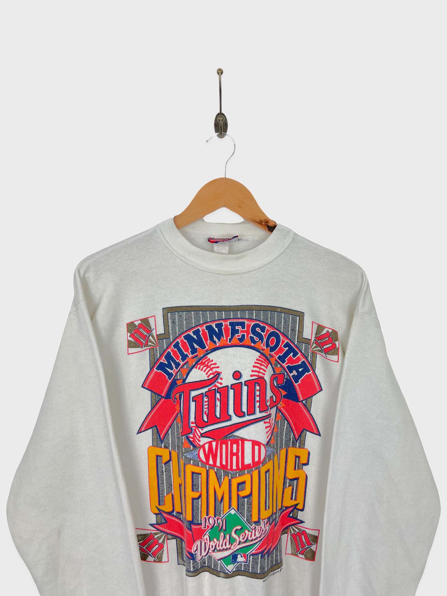 1991 Minnesota Twins MLB USA Made Light Vintage Sweatshirt Size 8
