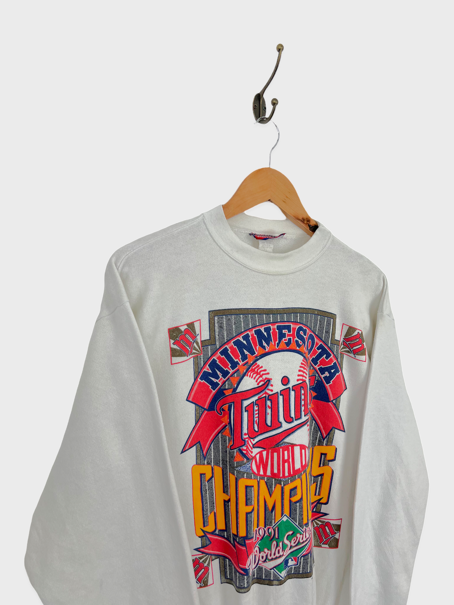 1991 Minnesota Twins MLB USA Made Light Vintage Sweatshirt Size 8