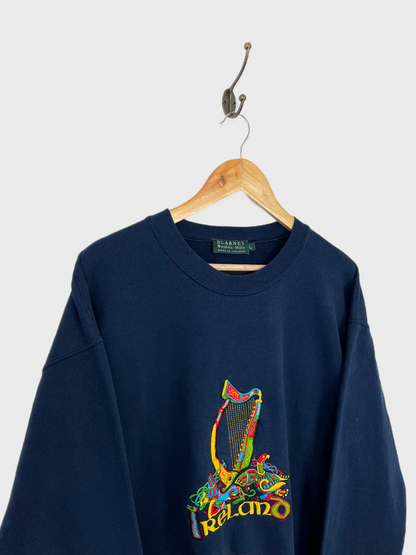 90's Ireland Made Embroidered Vintage Sweatshirt Size M