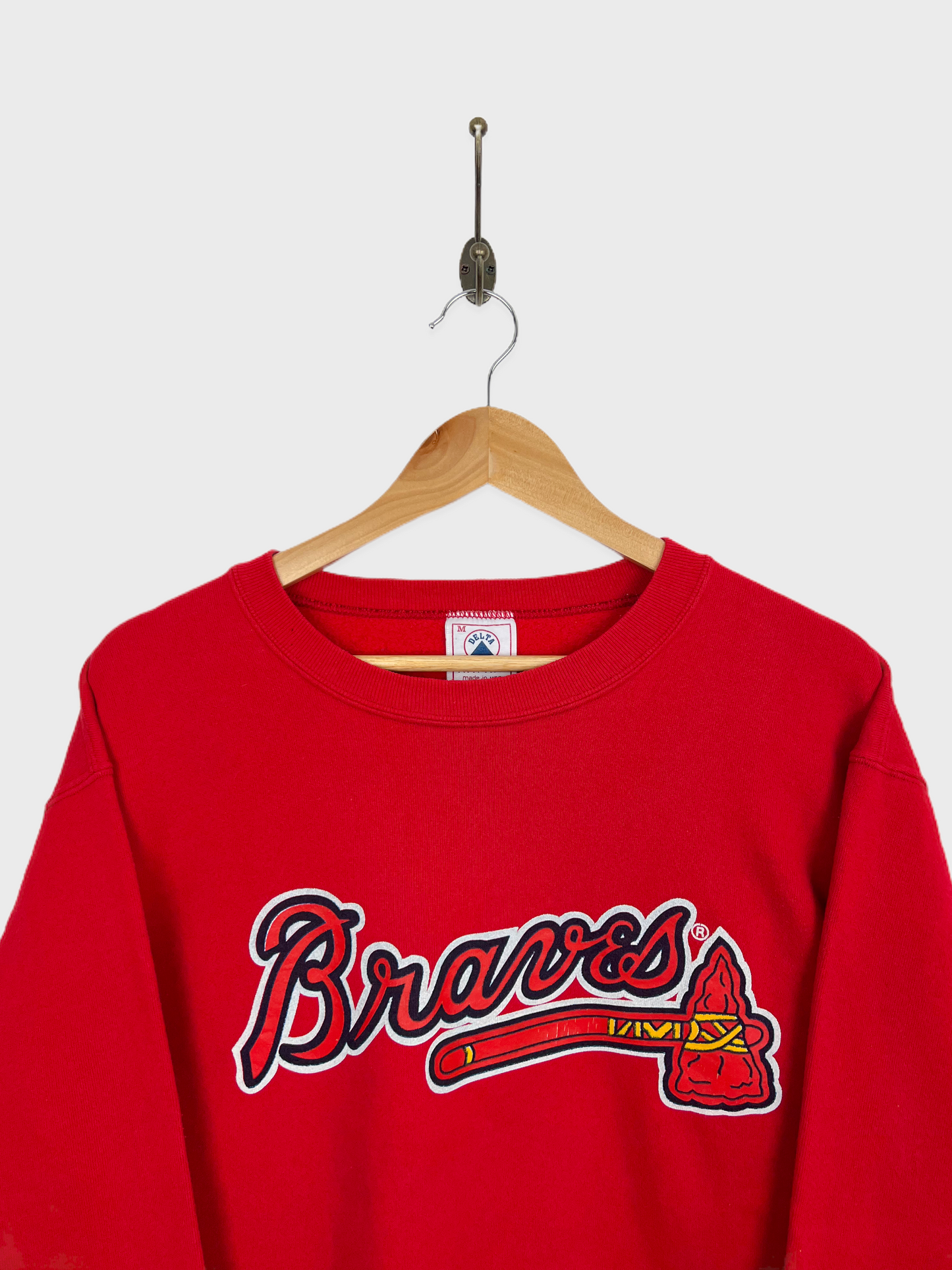 90's Atlanta Braves MLB USA Made Vintage Sweatshirt Size 8