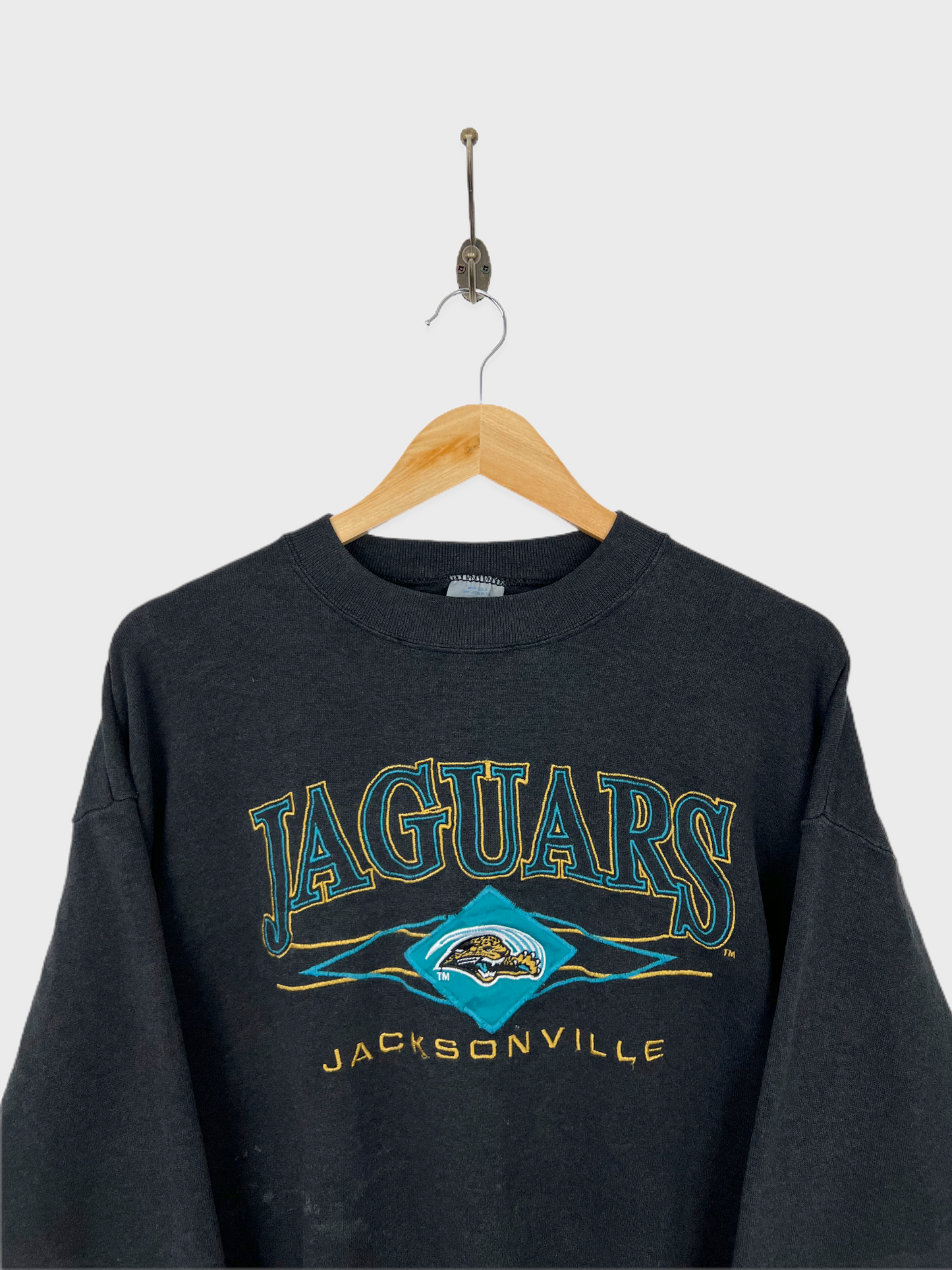 90's Jacksonville Jaguars USA Made Embroidered Vintage Sweatshirt Size M-L