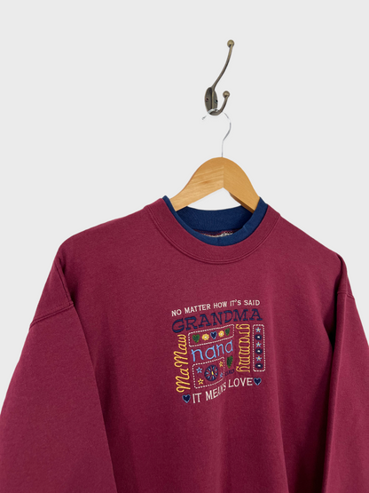 90's Grandma Embroidered Vintage Sweatshirt Size 8