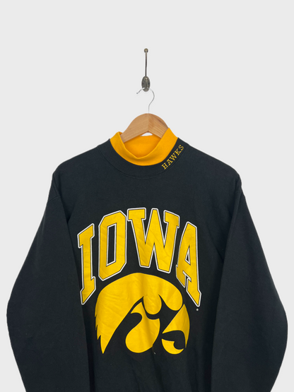 90's Iowa Hawkeyes USA Made Mock-Neck Vintage Sweatshirt Size 8