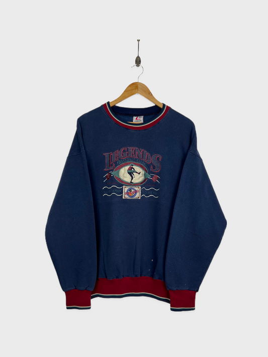 90's Legends Baseball USA Made Embroidered Vintage Sweatshirt Size M-L